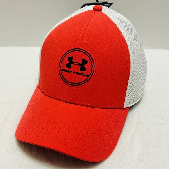Under Armour Iso-Chill Driver Mesh Golf Hat Cap Stretch Flex XL/2XL Red Outdoors - Picture 1 of 5